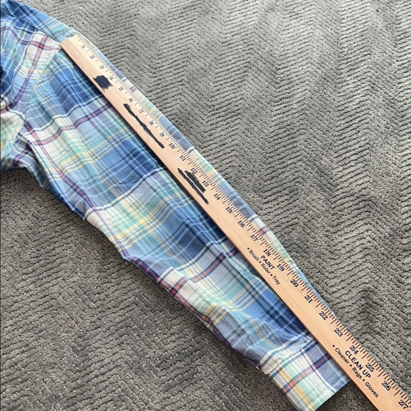 Ralph Lauren Plaid Button Down Shirt L Blue Green Cotton Classic - Picture 10 of 10
